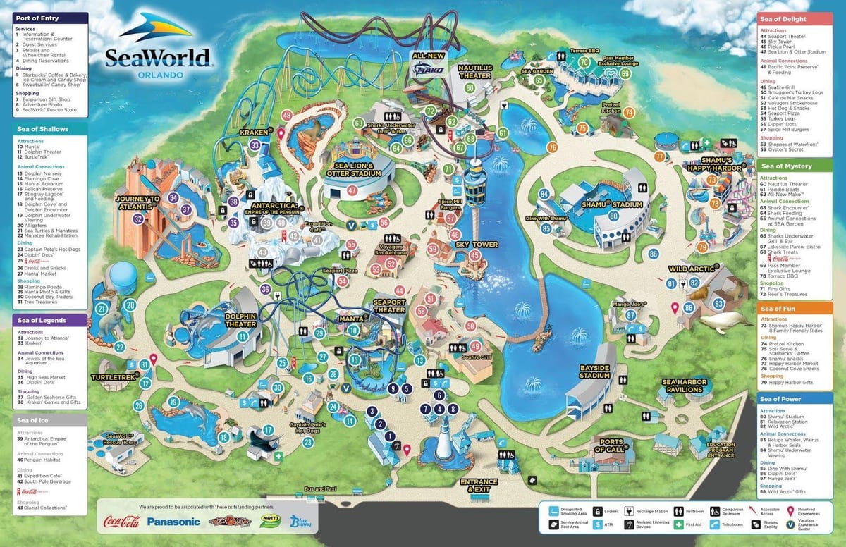карта на Seaworld Орландо