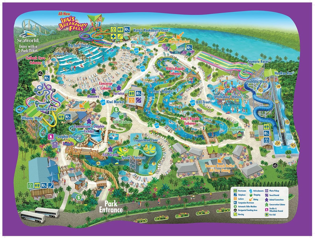 карта на Aquatica Орландо